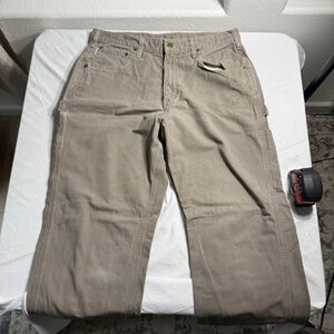 Carhartt Canvas Pants Carpenter Men’s 34X32 100% Cotton Workwear Brown Tan